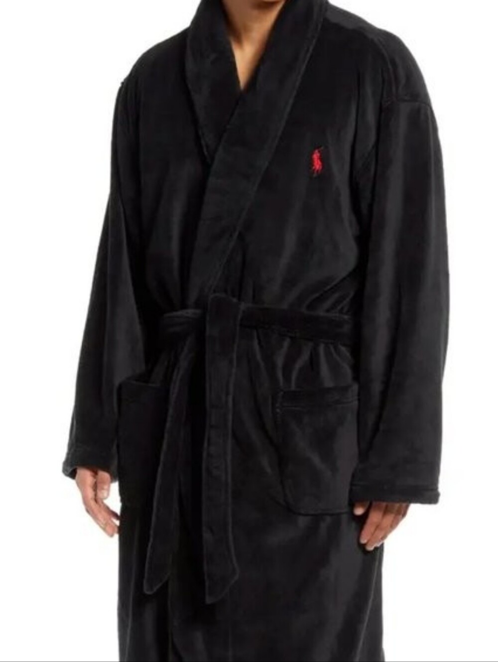 Polo Ralph Lauren's plush microfiber robe- Black